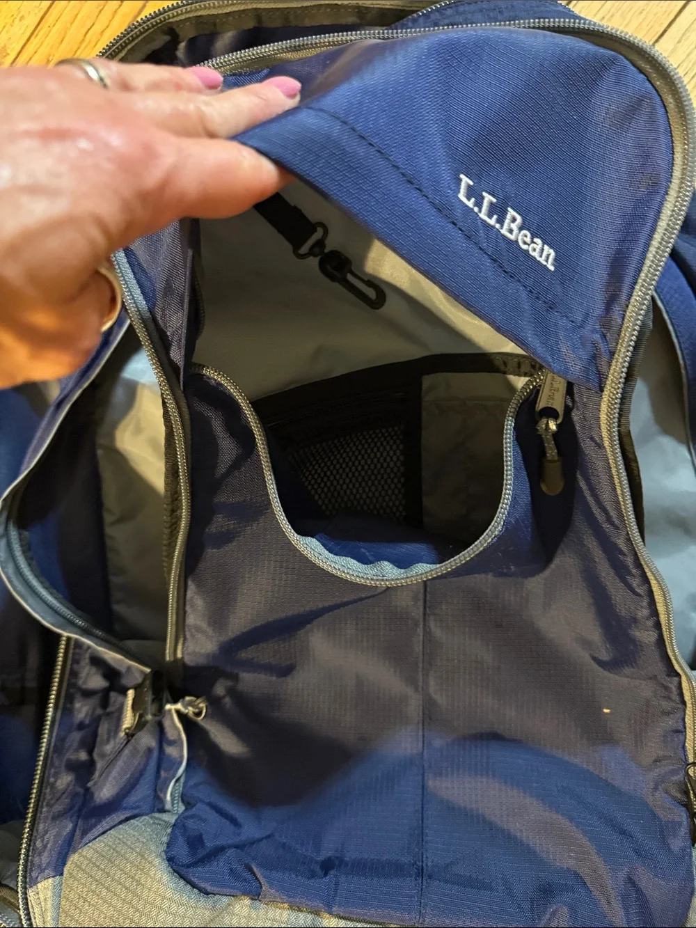 LL Bean Quickload Travel Pack Dark Blue Backpack Duffel Bag Navy Blue